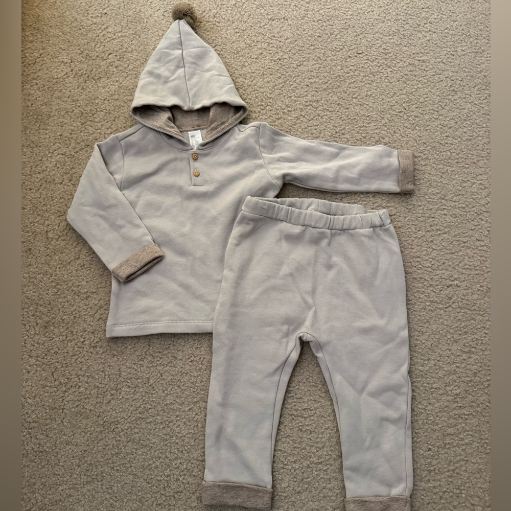 H&M Kids Gray Hoodie and Joggers Set